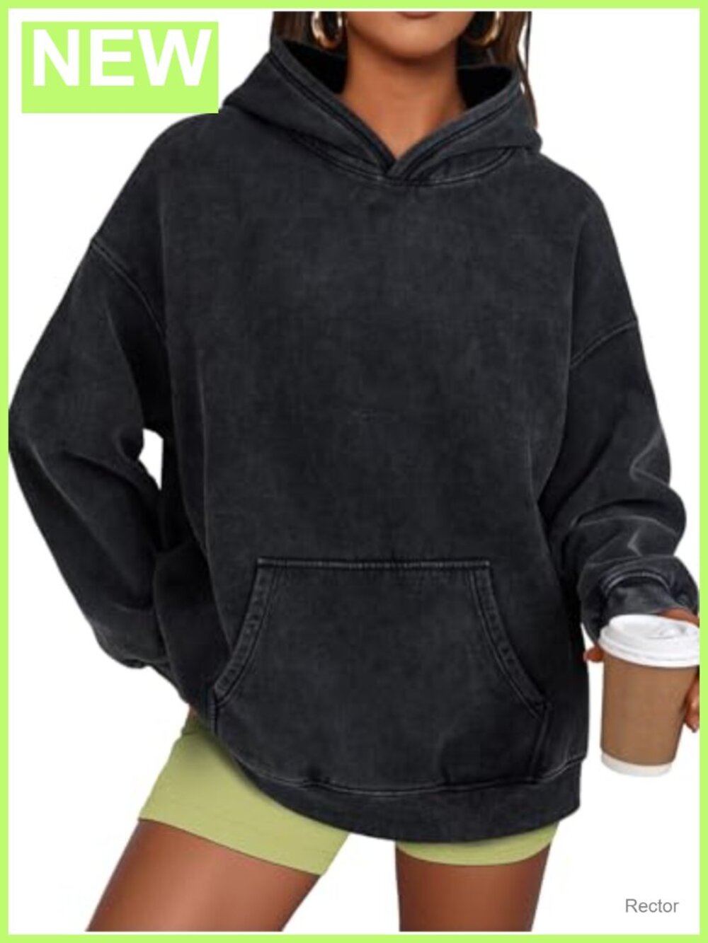 Oversized Acid Wash Hoodie Womens Pullover Sweatshirt with Pockets